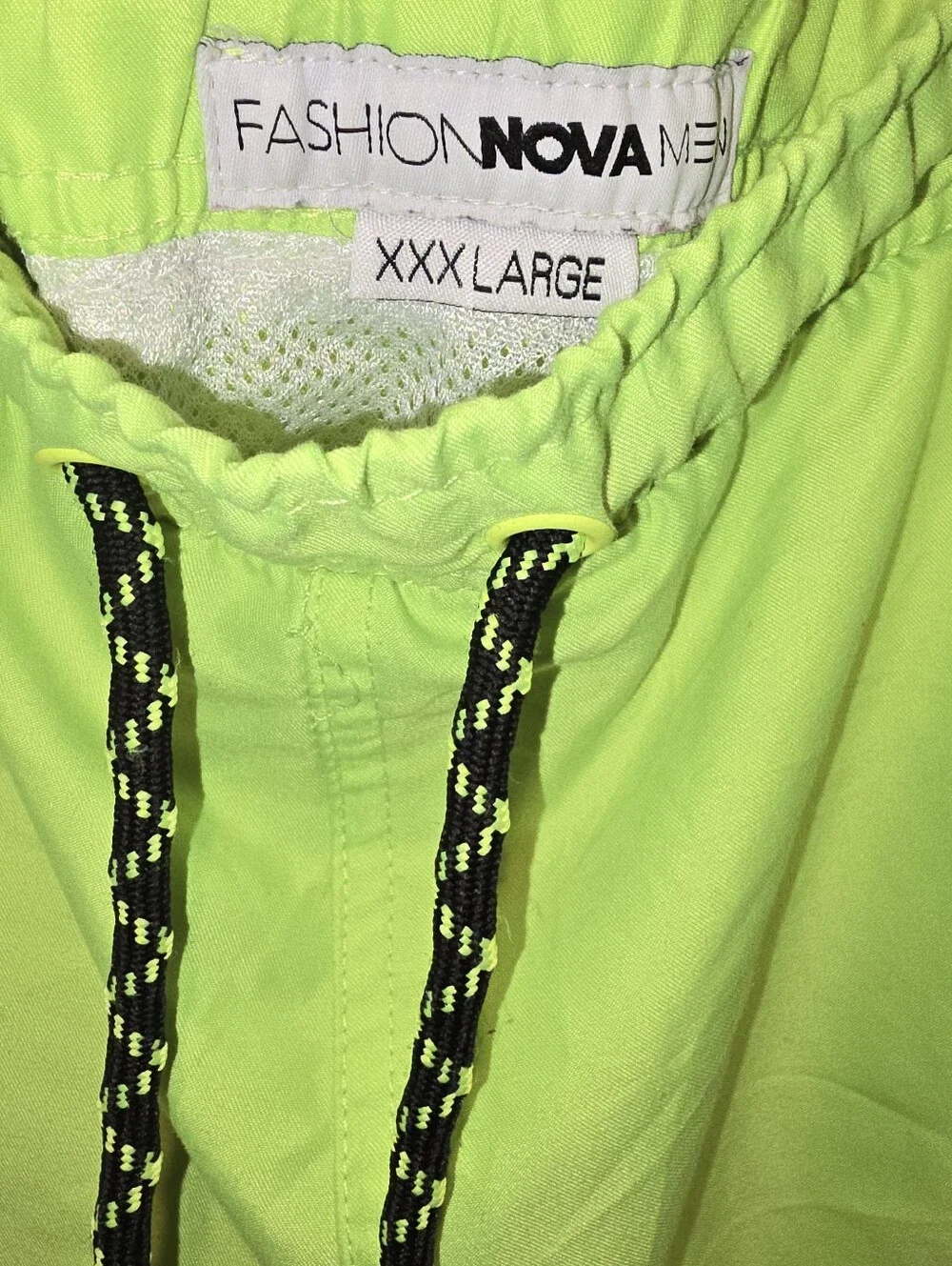 Fashion Nova Men's Neon Lime Swim Board Shorts